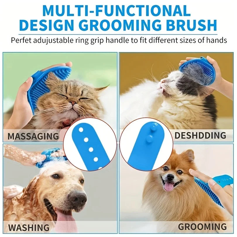 2-Piece Grooming & Bath Brush Kit for Pets