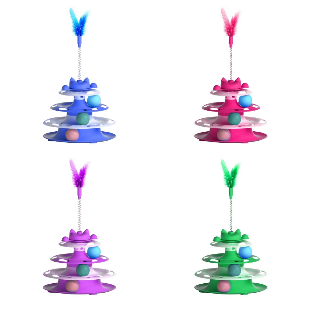 Cat Turntable Spinner & Teaser Ball Toy