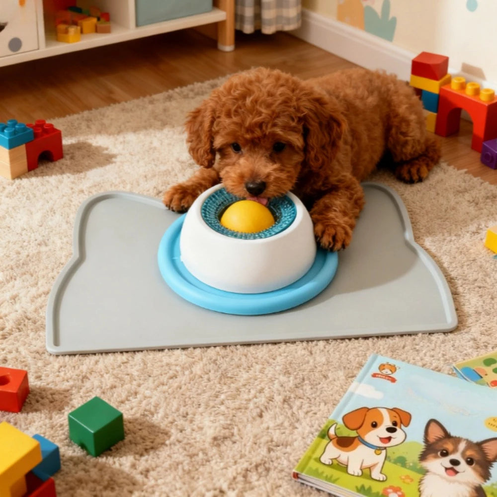 Lick Mat & Slow Feeder Bowl for Dogs & Cats
