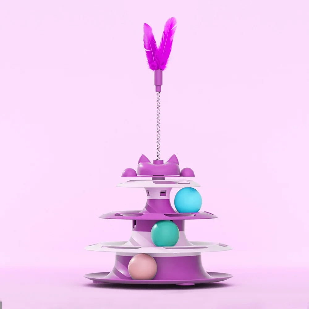 Cat Turntable Spinner & Teaser Ball Toy
