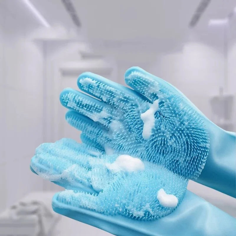 Silicone Bath Scrubber & Hair Removal Glove for Pets