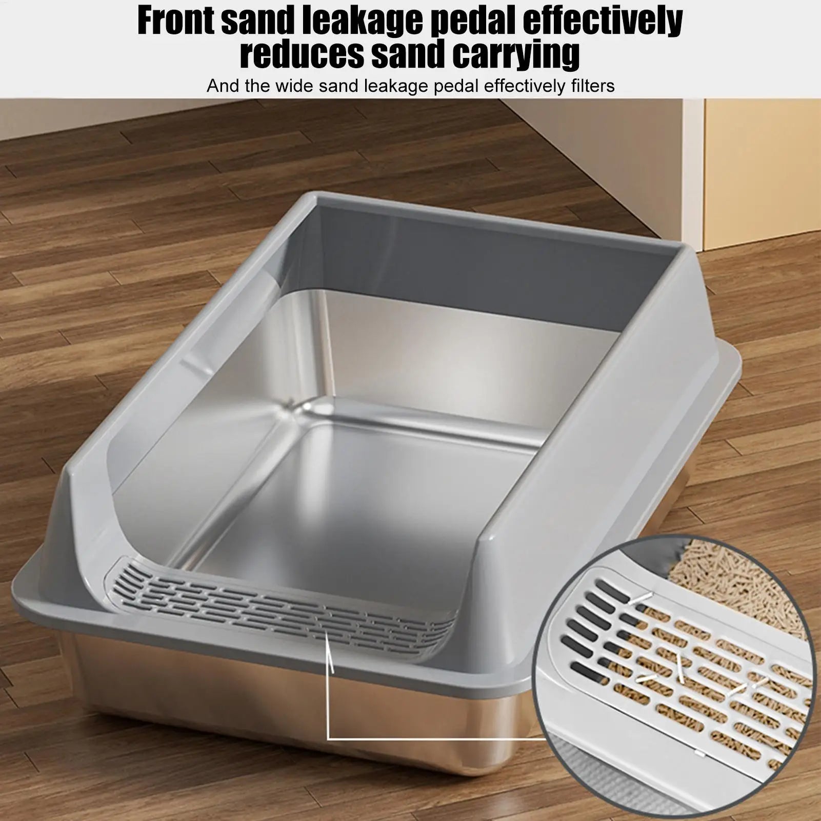 Semi-Enclosed Cat Litter Box with Scoop