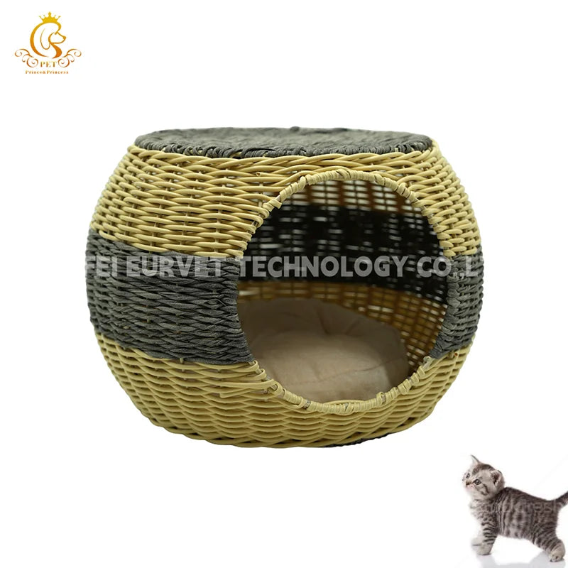 Rattan Pet House for Small Dogs & Cats