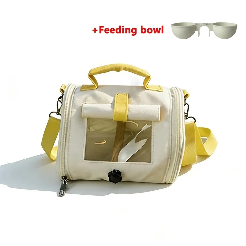 Multifunctional Portable Pet Carrier Bag with Feeding Bowl