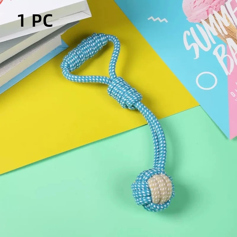 Cotton Rope Ball & Toothbrush Chew Toy for Dogs