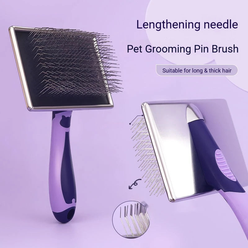 Extended Needle Dematting Comb for Long-Haired Pets