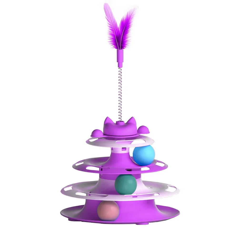 Cat Turntable Spinner & Teaser Ball Toy