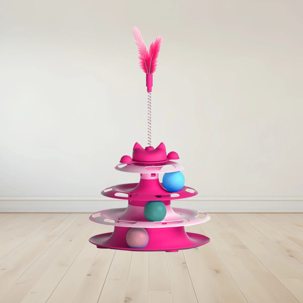 Cat Turntable Spinner & Teaser Ball Toy