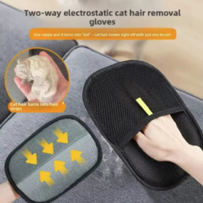 Pet Hair Removal Grooming Glove for Sofas & Clothes