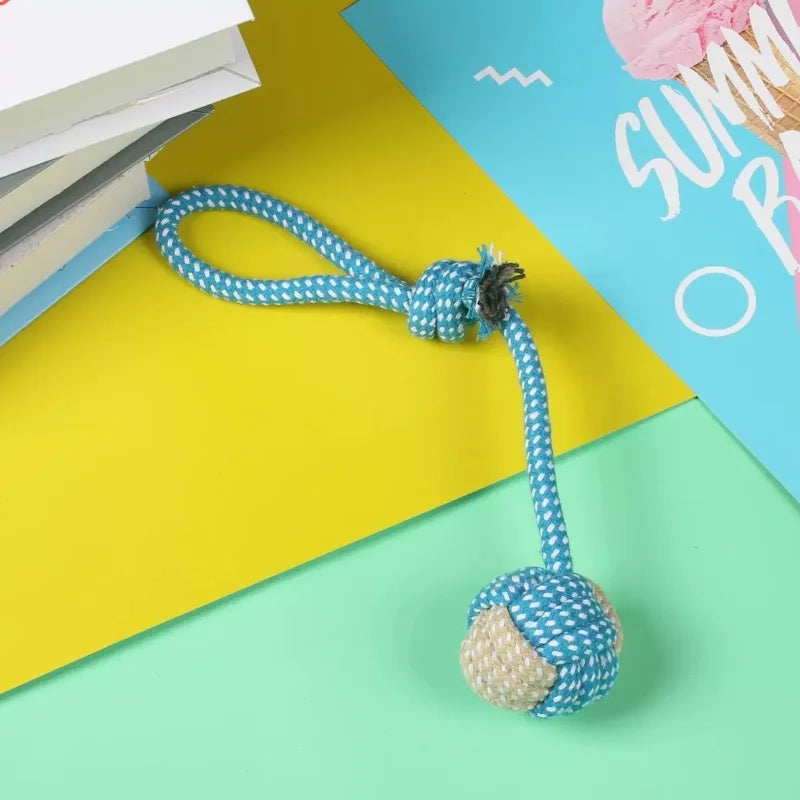 Cotton Rope Ball & Toothbrush Chew Toy for Dogs