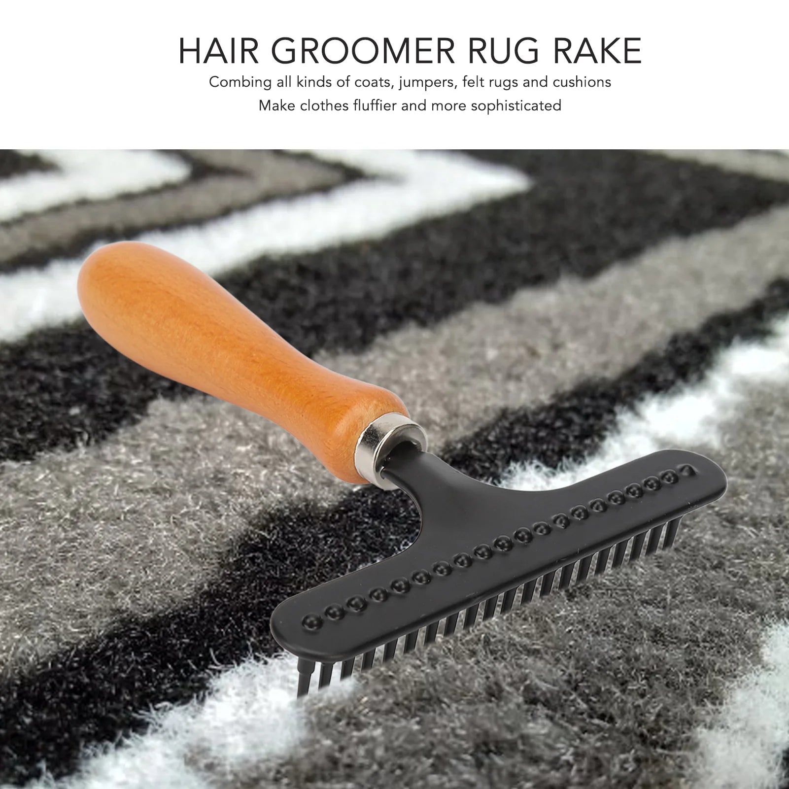 Wooden Handle Deshedding & Detangling Brush for Pets