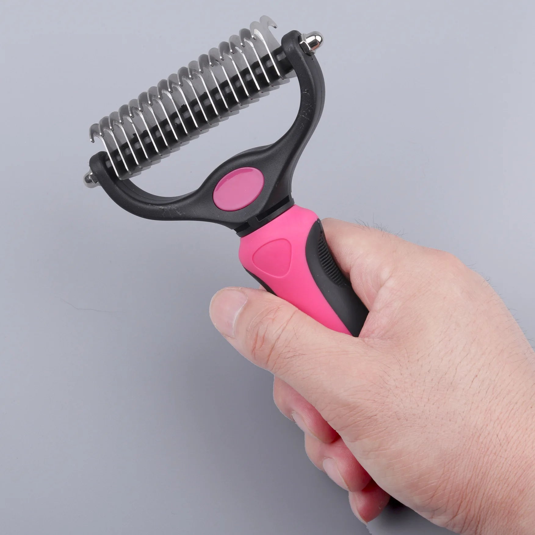 Double-Sided Shedding Comb & Grooming Rake for Pets
