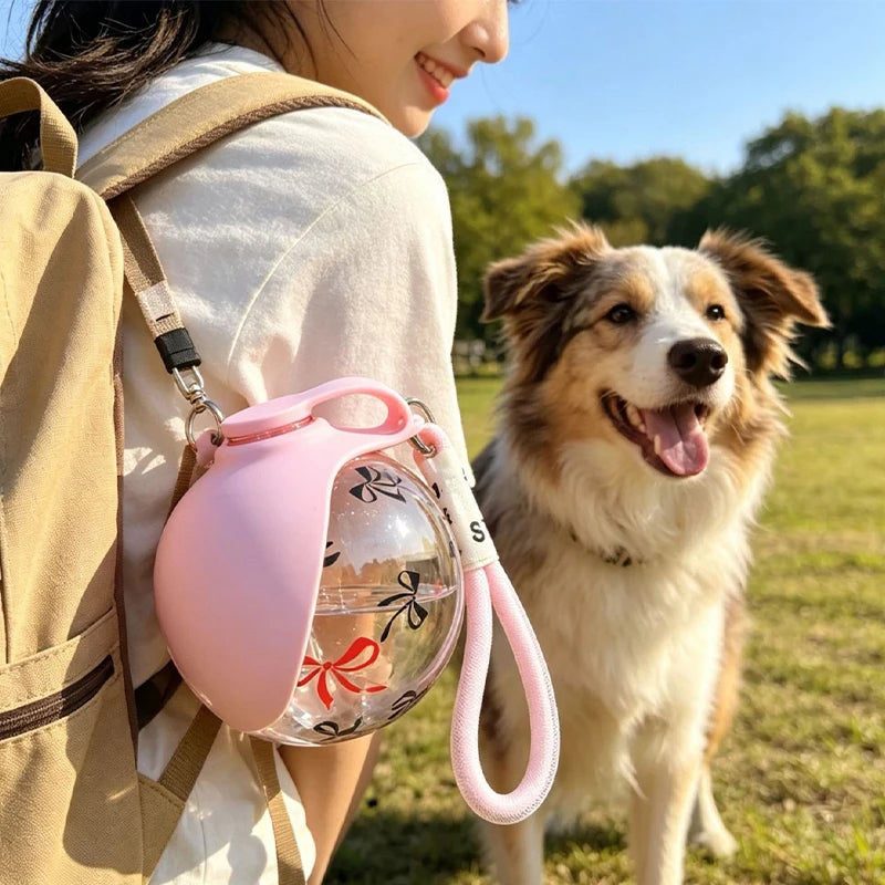 Spherical Foldable Outdoor Water Dispenser for Pets