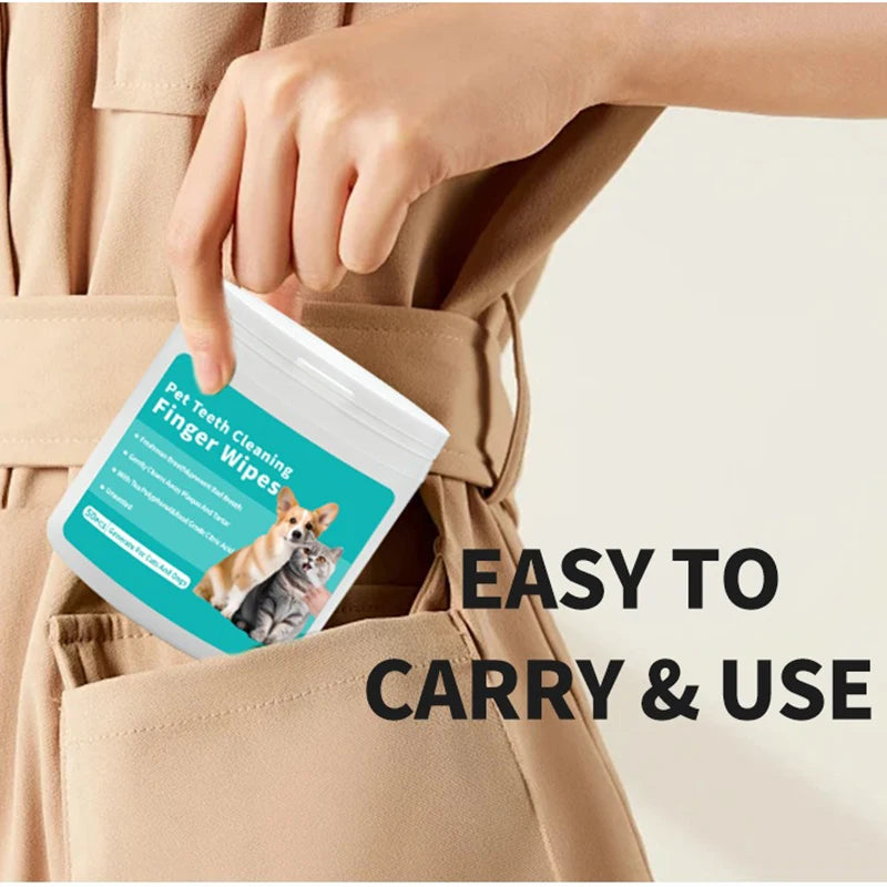Disposable Finger Toothbrush Wipes for Pets