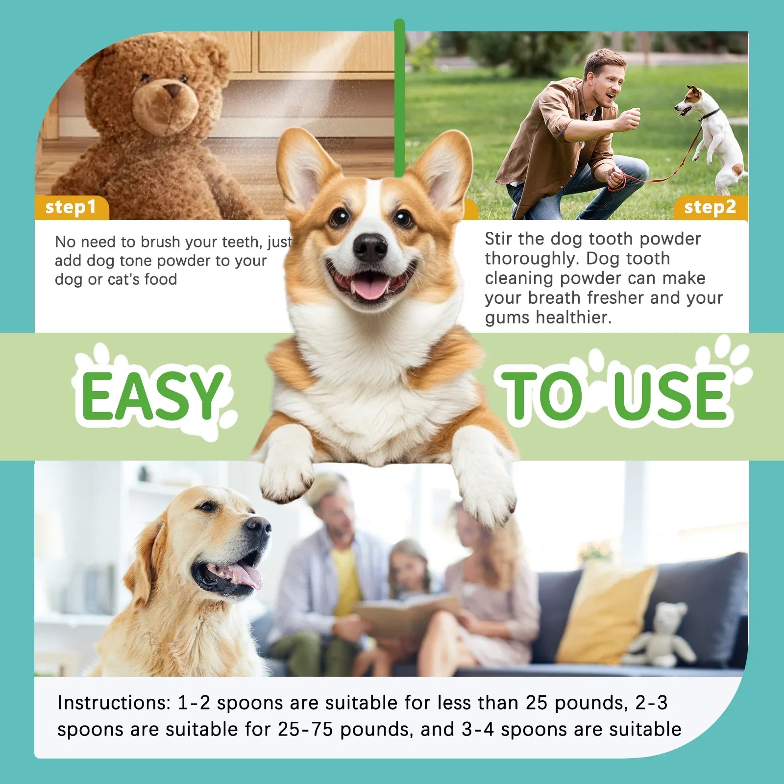 Dental Cleaning Powder for Dogs & Cats