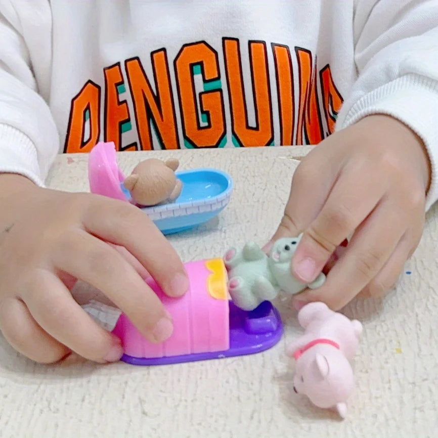 Teddy Bear Pet Playhouse Toy Set for Kids