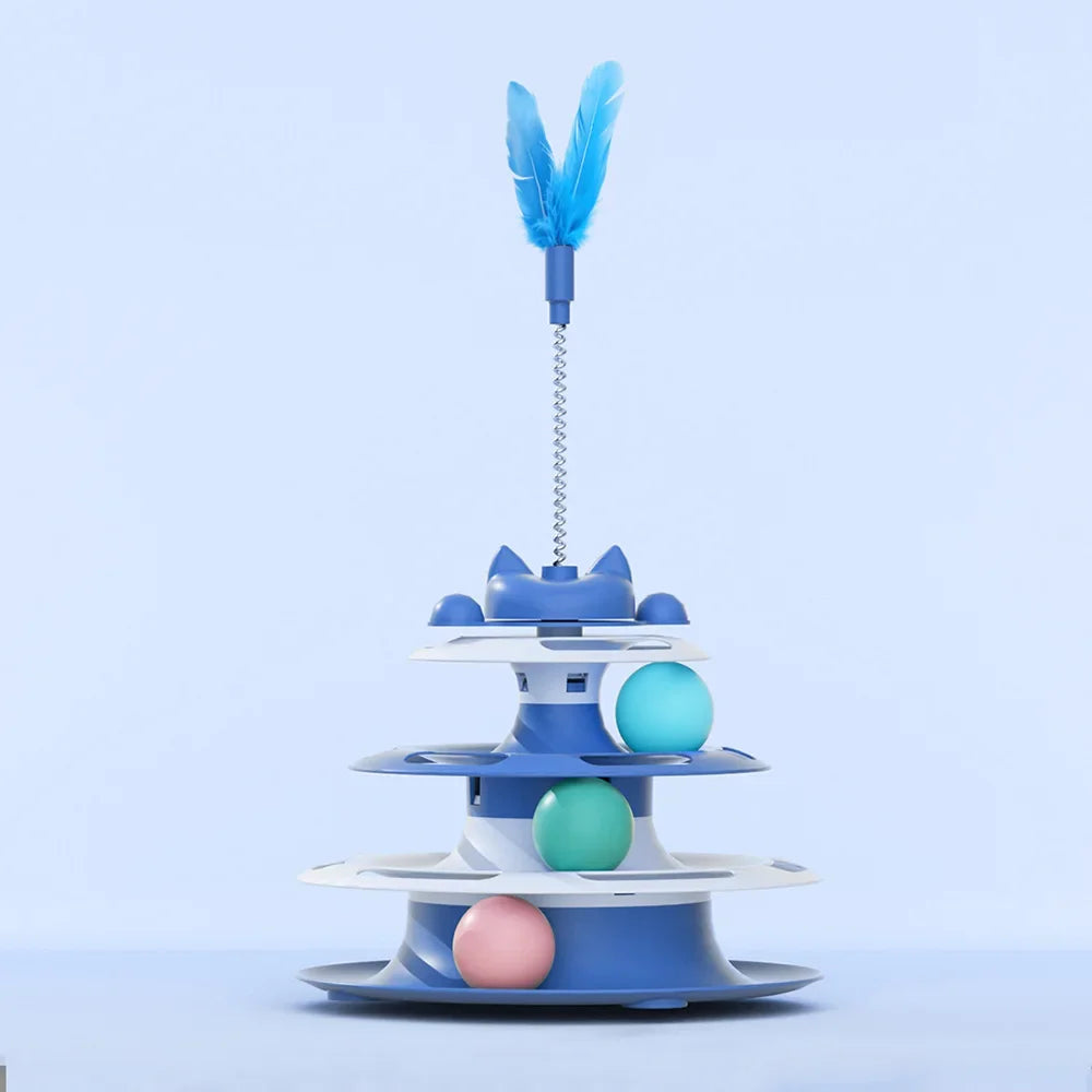 Cat Turntable Spinner & Teaser Ball Toy