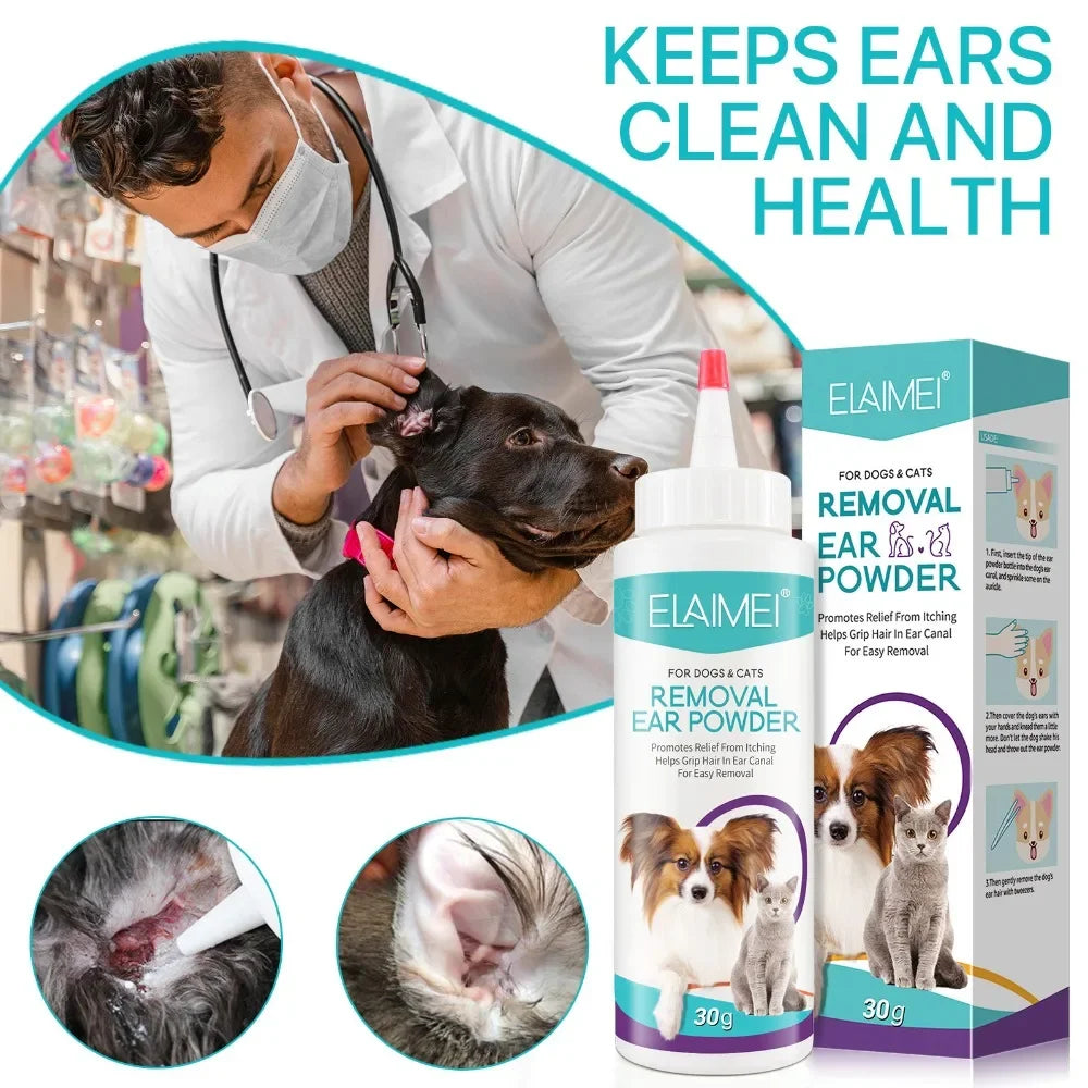 Pet Ear Powder for Easy Hair Removal & Ear Health