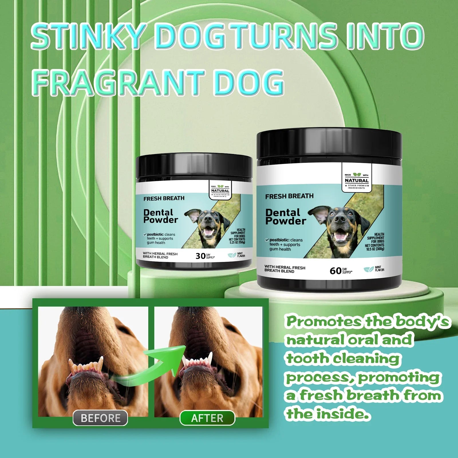 Dental Cleaning Powder for Dogs & Cats