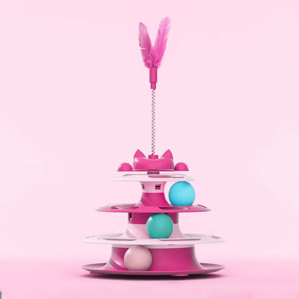 Cat Turntable Spinner & Teaser Ball Toy