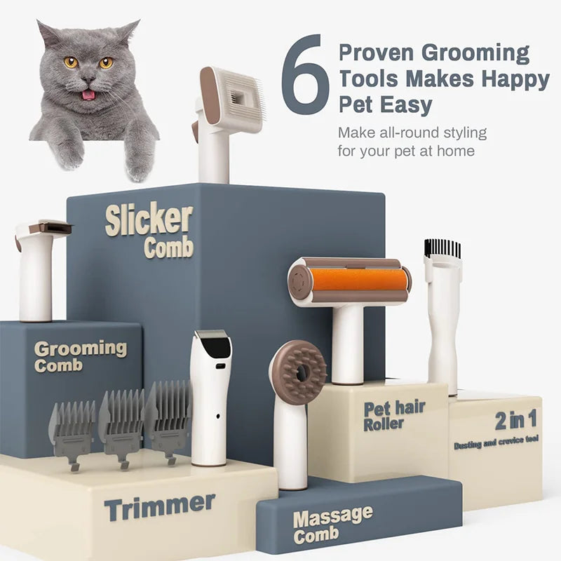 Professional 7-Piece Pet Grooming Clipper Kit