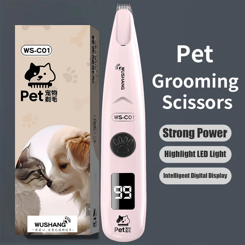 Waterproof Electric Pet Hair Trimmer with LED Light