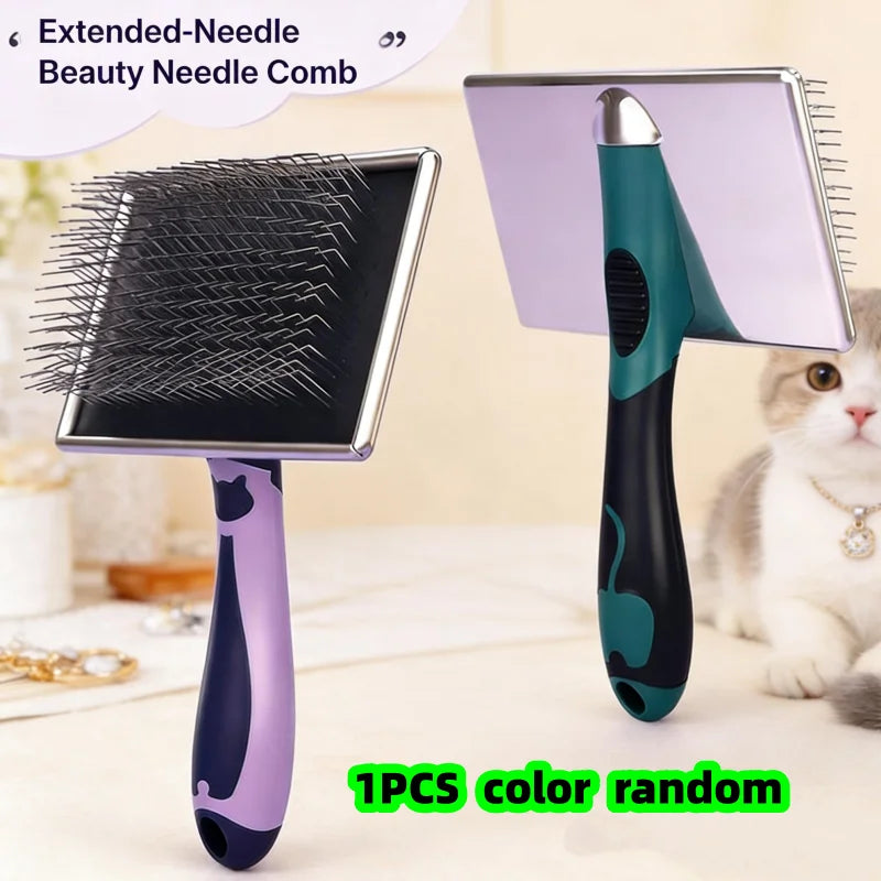 Extended Needle Dematting Comb for Long-Haired Pets