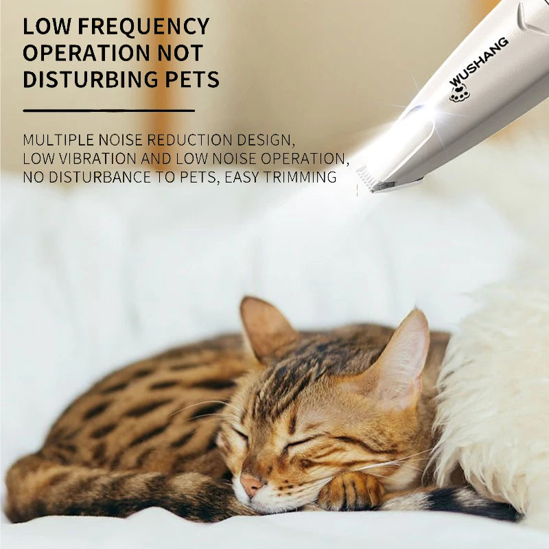 Waterproof Electric Pet Hair Trimmer with LED Light