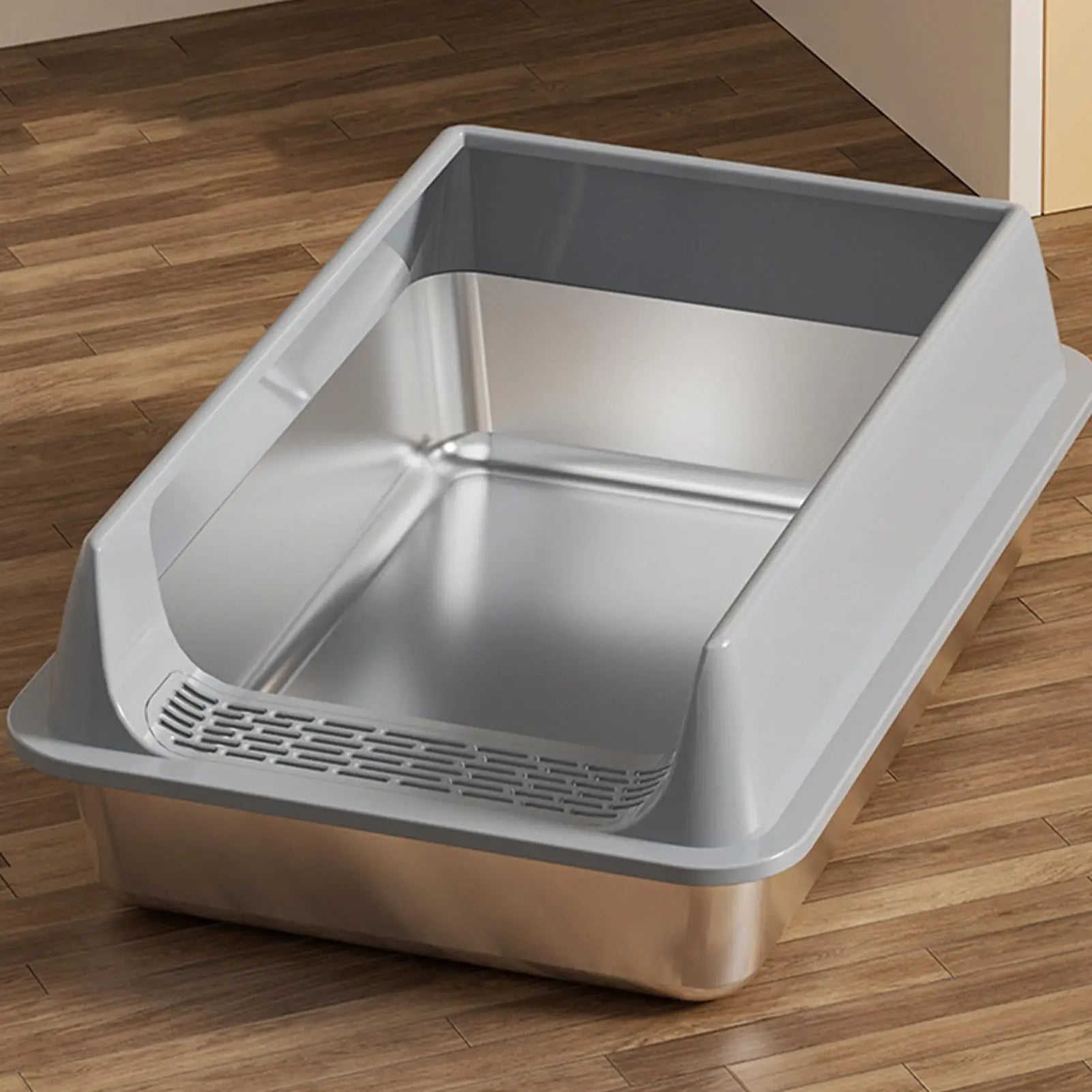 Semi-Enclosed Cat Litter Box with Scoop