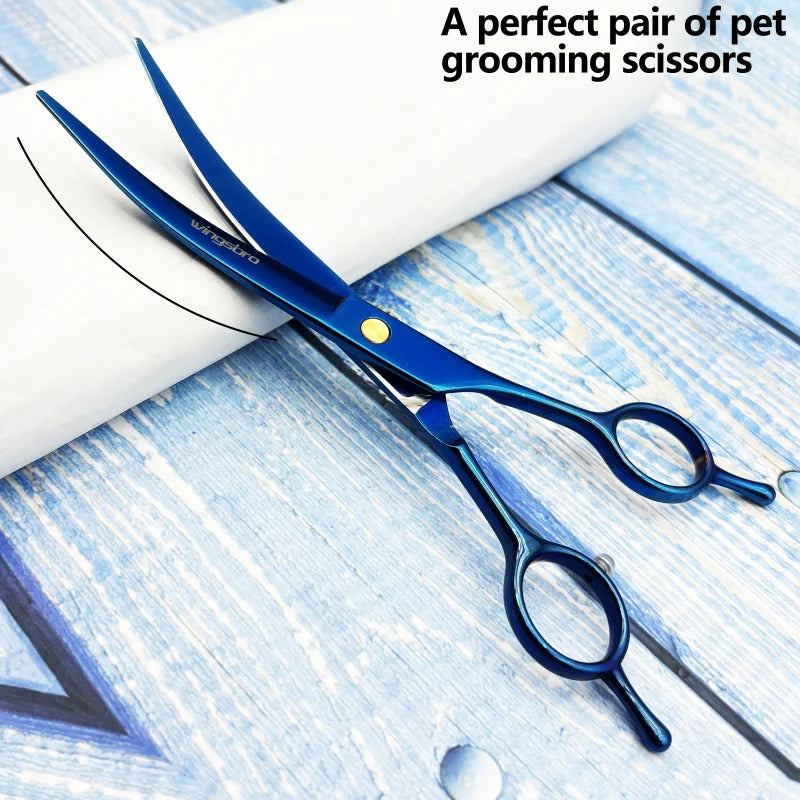7-Inch Curved Grooming Scissors for Dogs