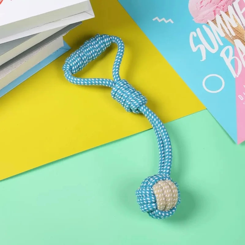 Cotton Rope Ball & Toothbrush Chew Toy for Dogs