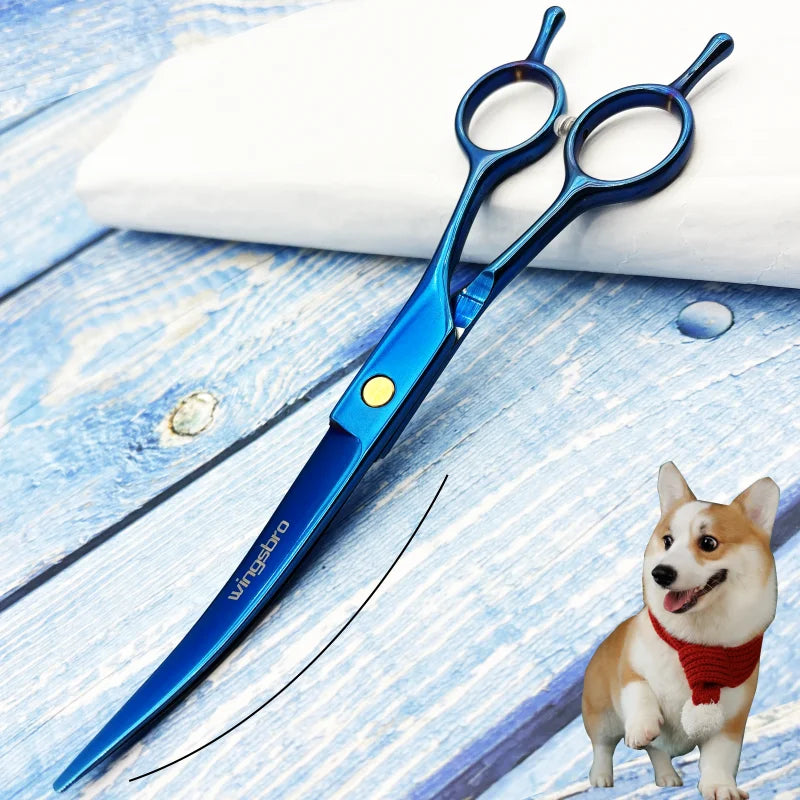 7-Inch Curved Grooming Scissors for Dogs