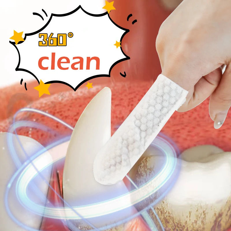 Disposable Finger Toothbrush Wipes for Pets