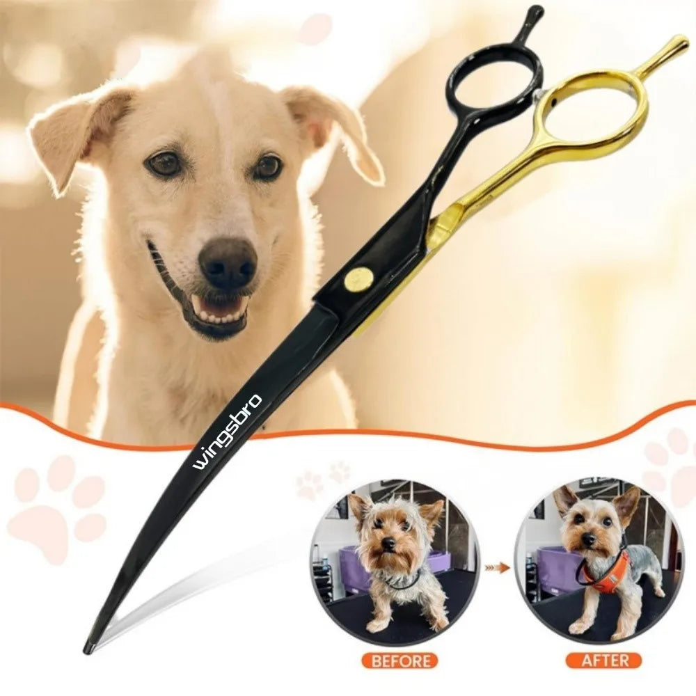 7-Inch Curved Grooming Scissors for Dogs