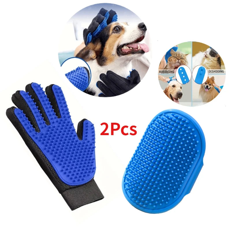 2-Piece Grooming & Bath Brush Kit for Pets