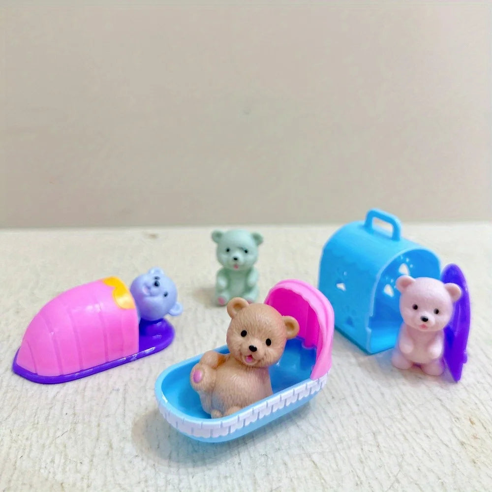 Teddy Bear Pet Playhouse Toy Set for Kids