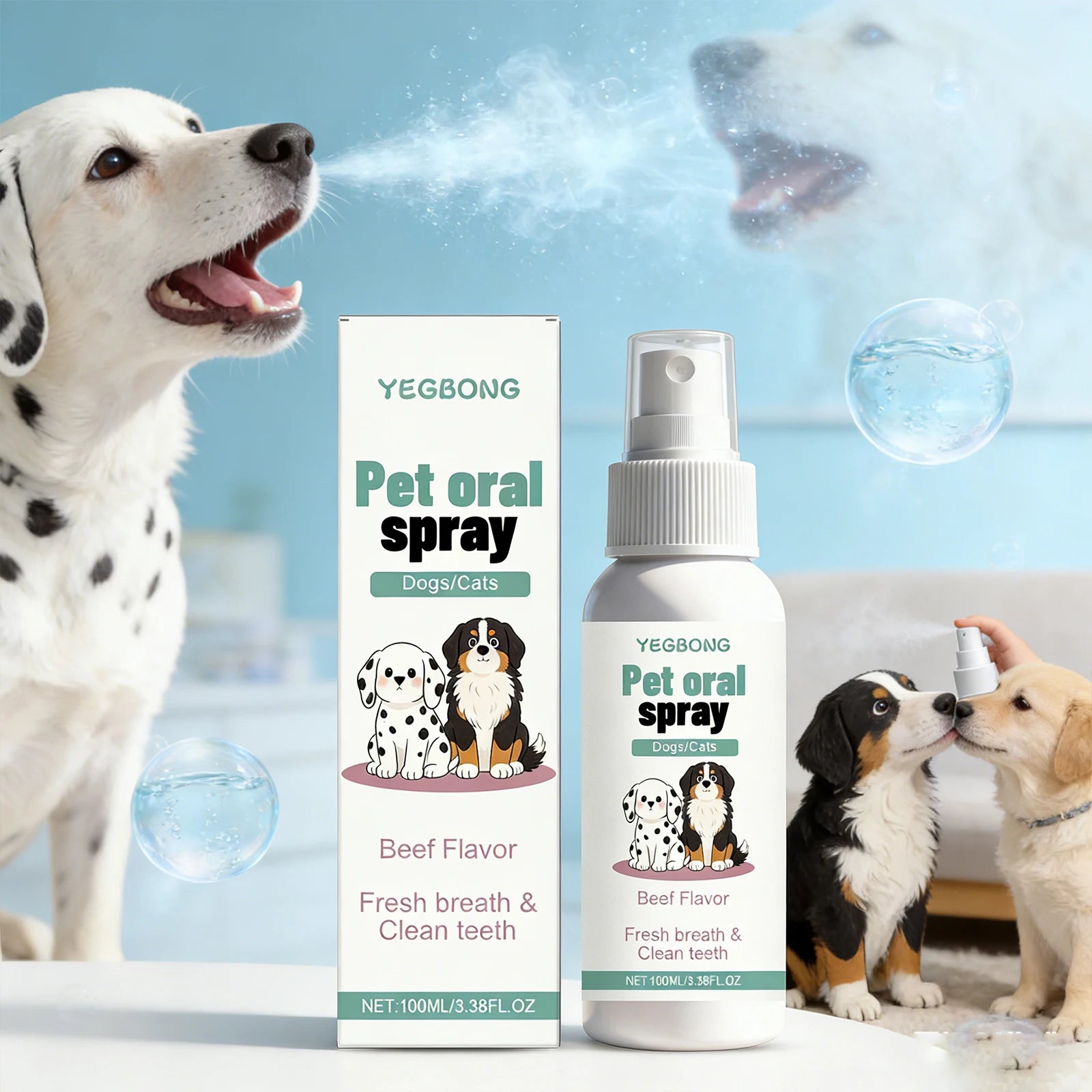 No-Rinse Oral Spray for Fresh Breath in Dogs & Cats