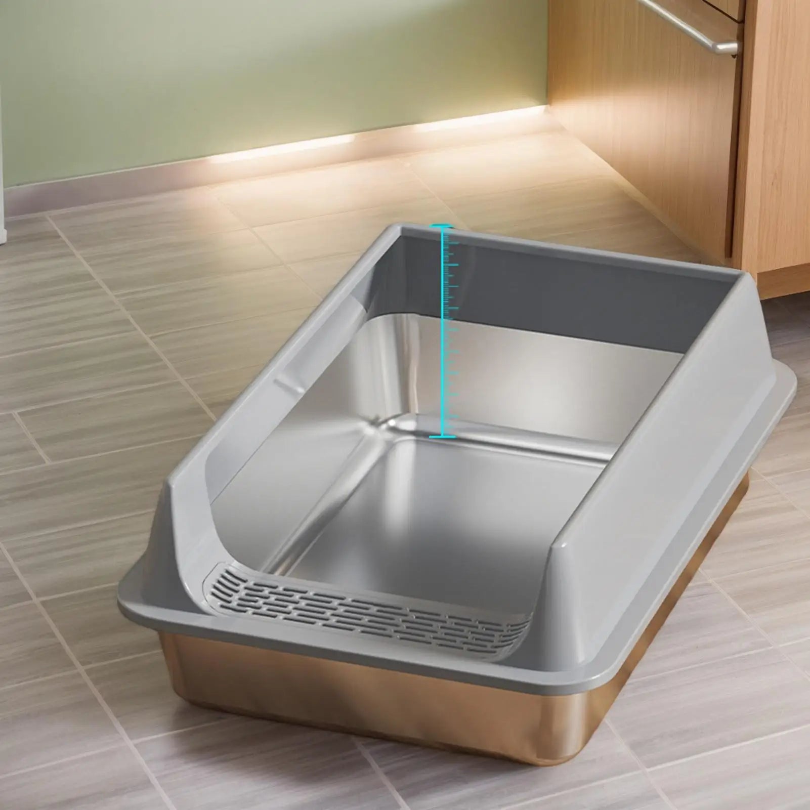 Semi-Enclosed Cat Litter Box with Scoop