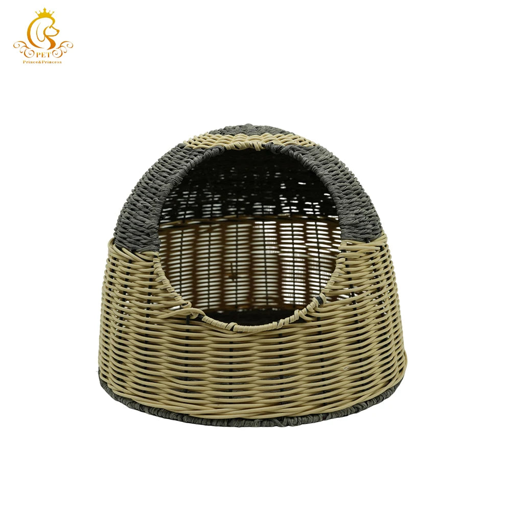 Rattan Pet House for Small Dogs & Cats