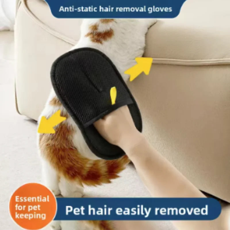 Pet Hair Removal Grooming Glove for Sofas & Clothes