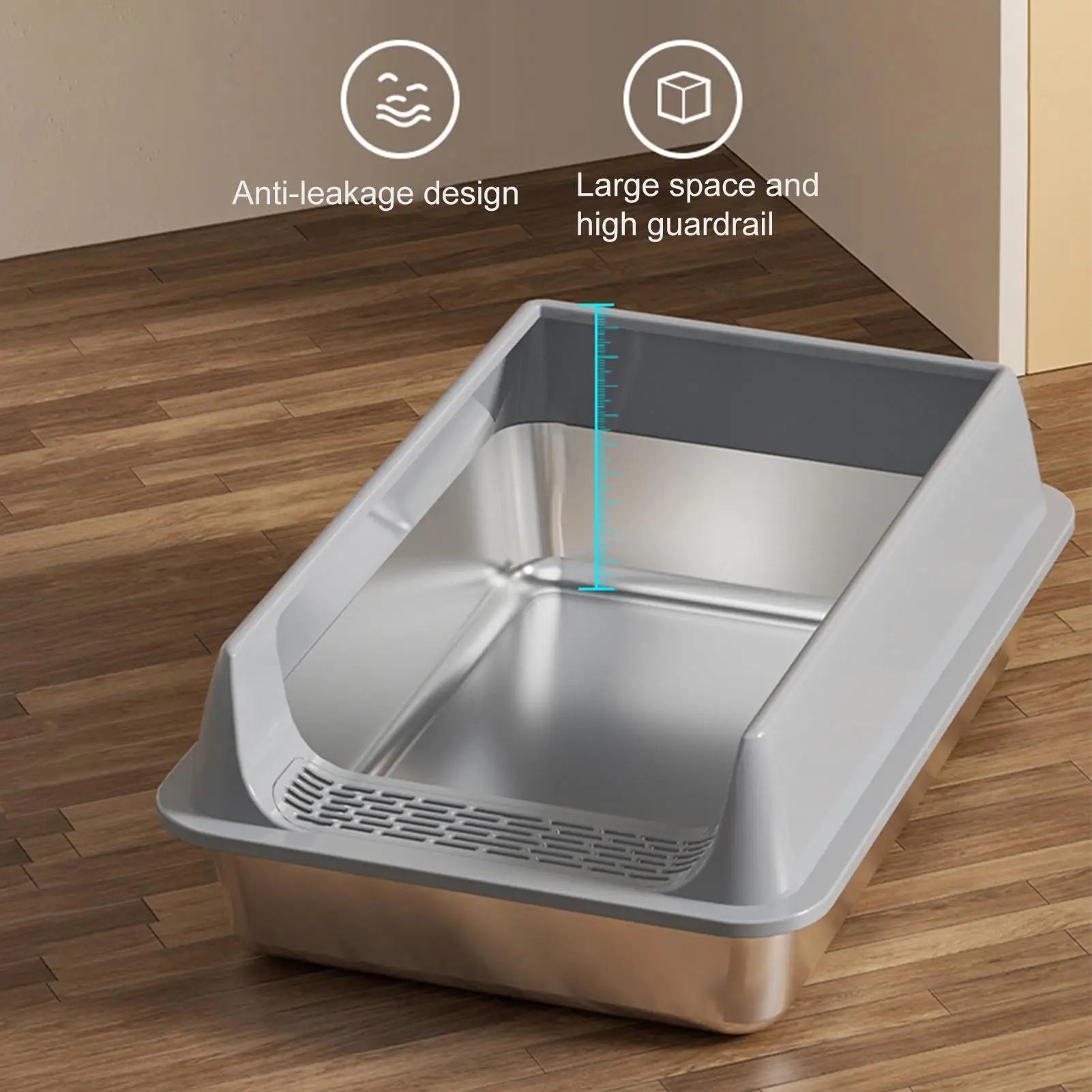 Semi-Enclosed Cat Litter Box with Scoop