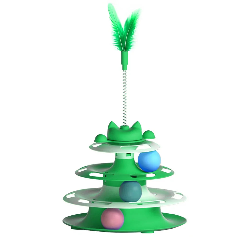 Cat Turntable Spinner & Teaser Ball Toy
