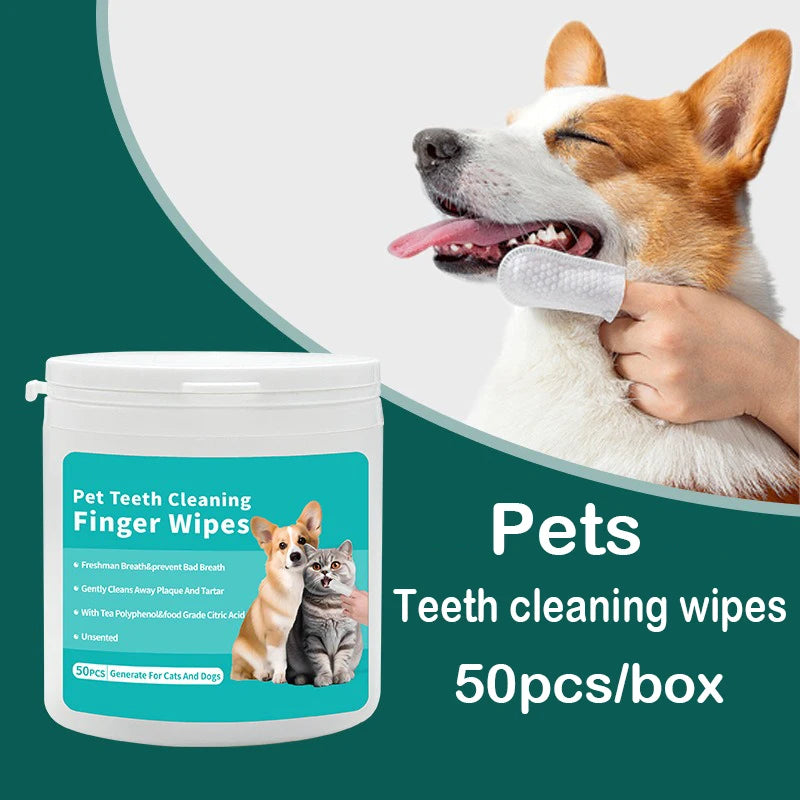 Disposable Finger Toothbrush Wipes for Pets
