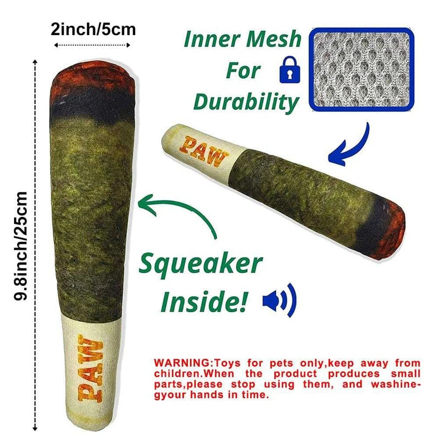 Cigar Plush Squeaky Chew Toy for Dogs