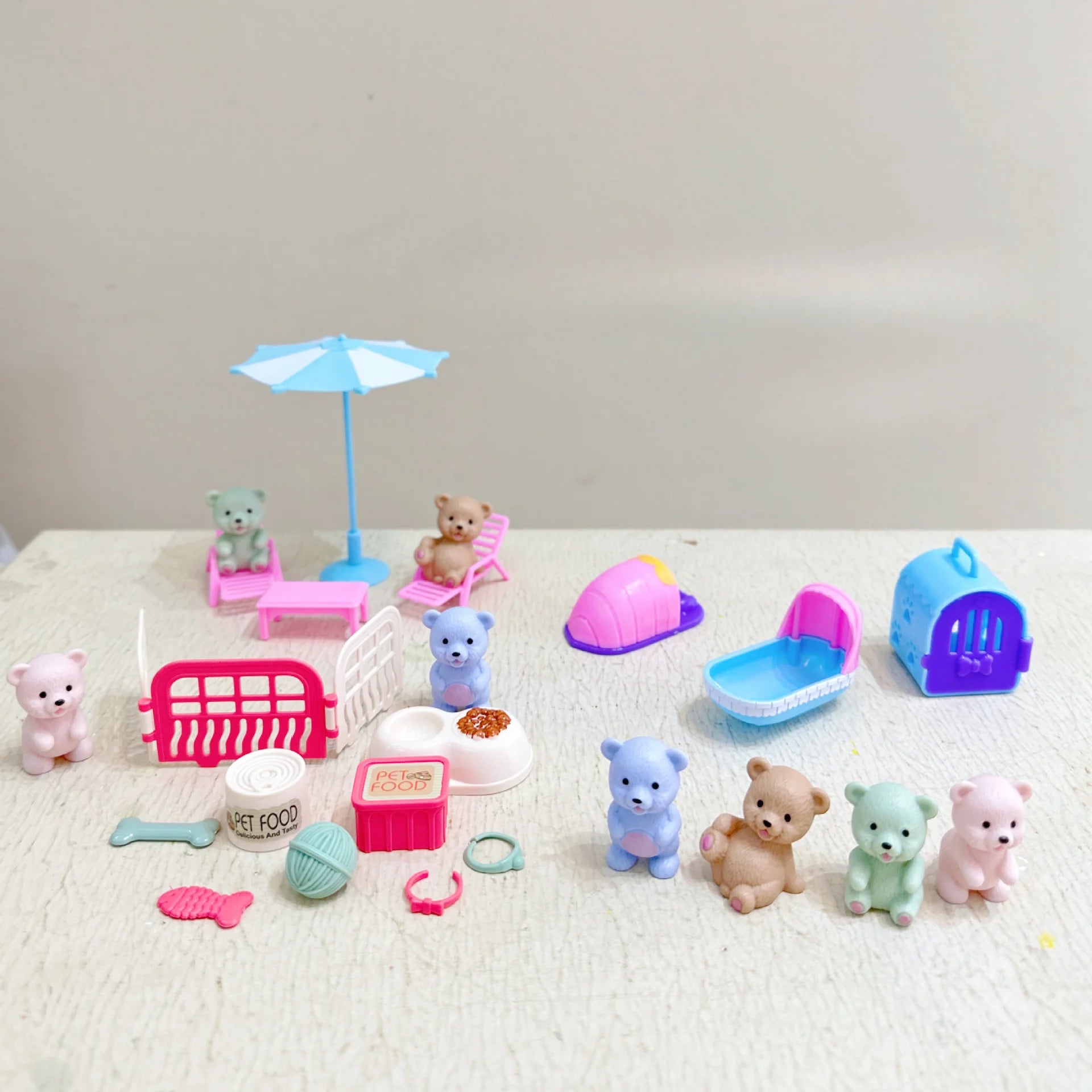 Teddy Bear Pet Playhouse Toy Set for Kids