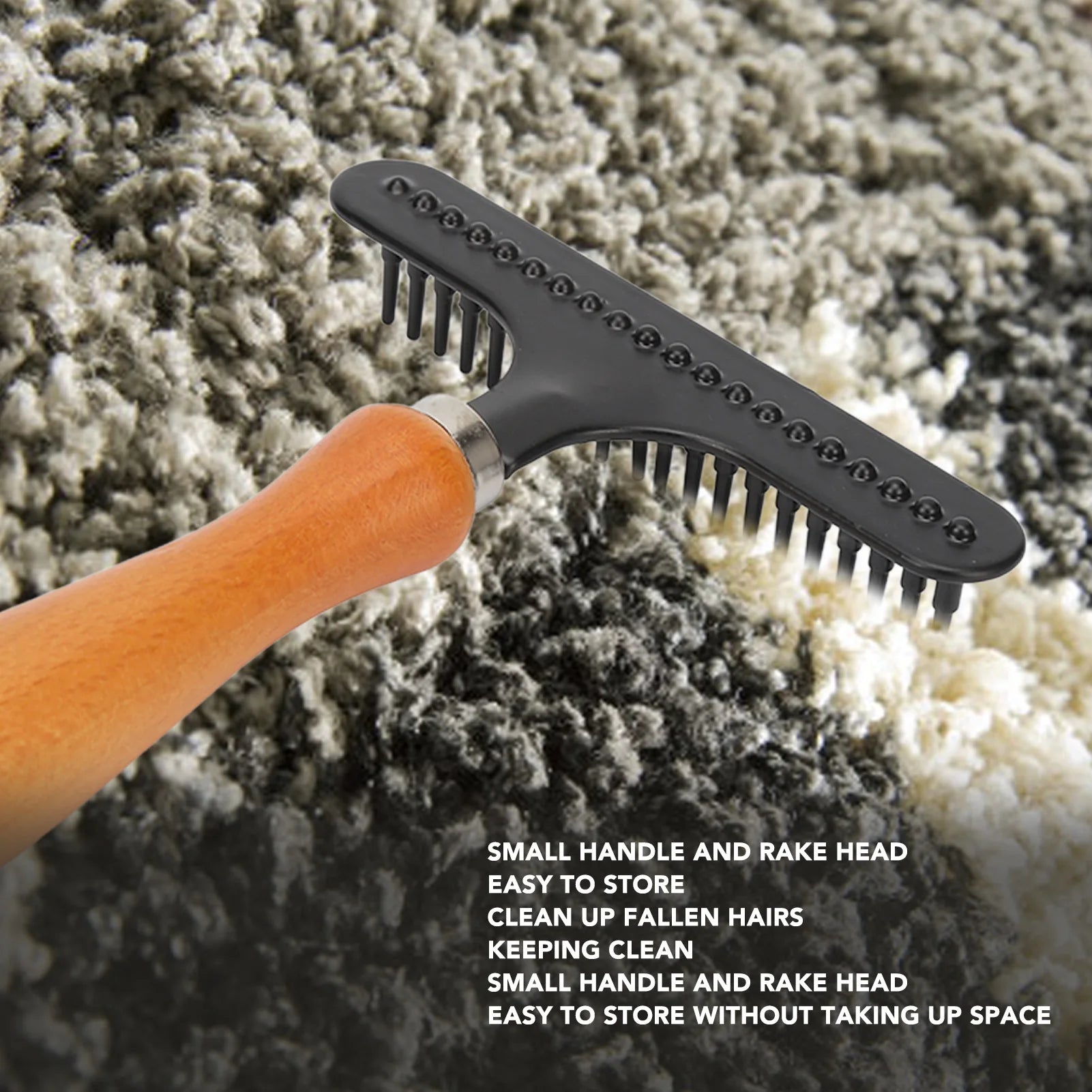 Wooden Handle Deshedding & Detangling Brush for Pets