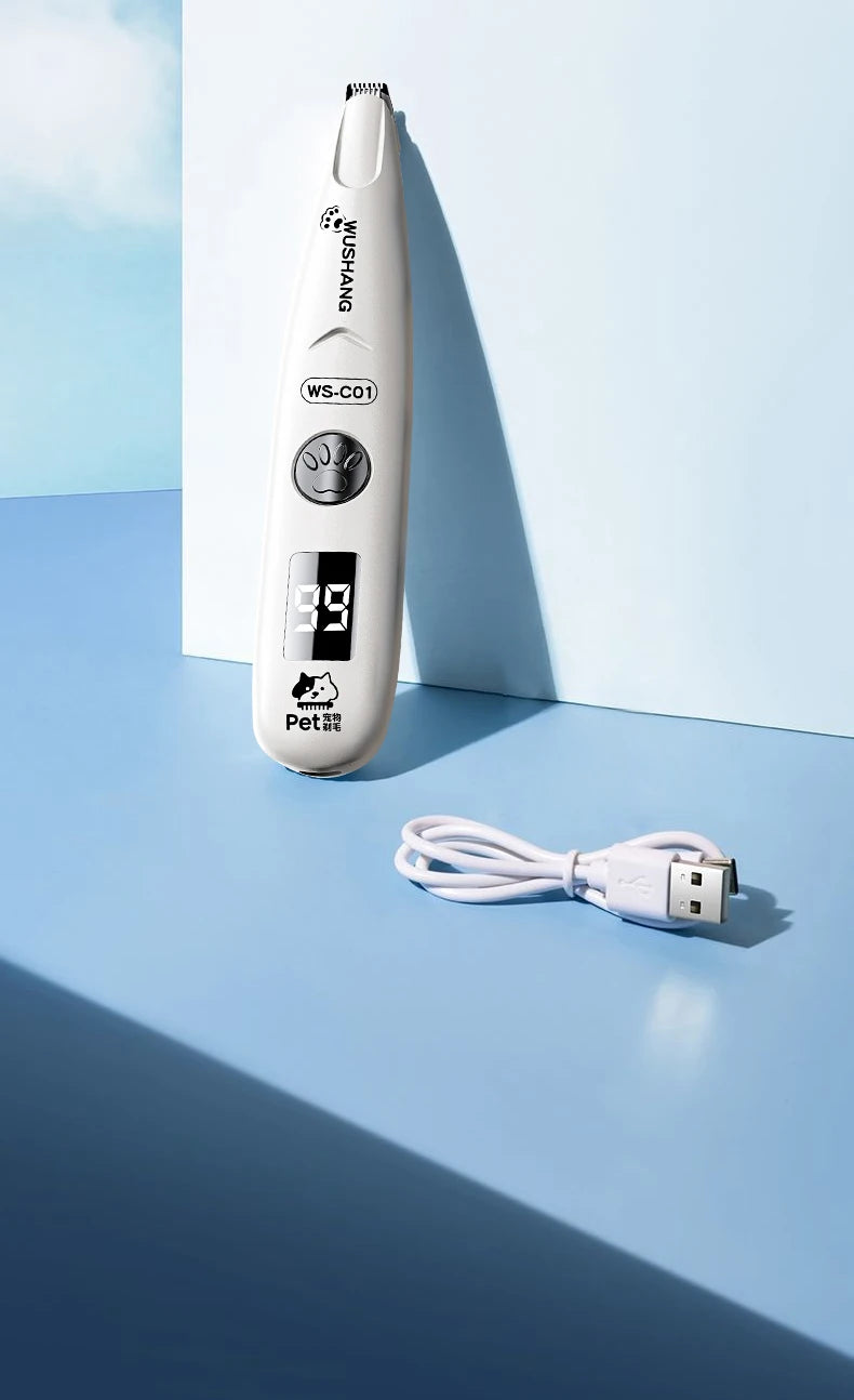 Waterproof Electric Pet Hair Trimmer with LED Light