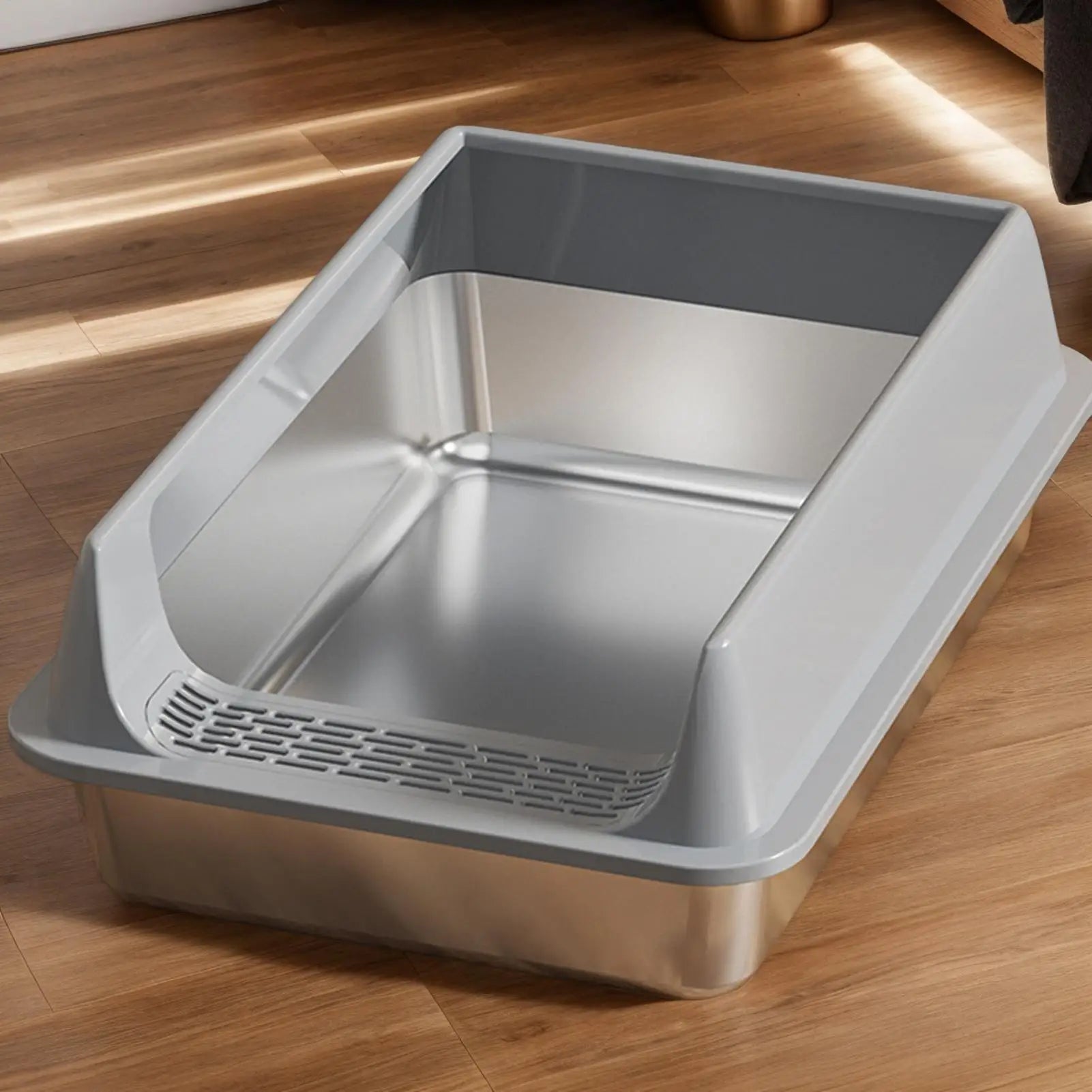 Semi-Enclosed Cat Litter Box with Scoop