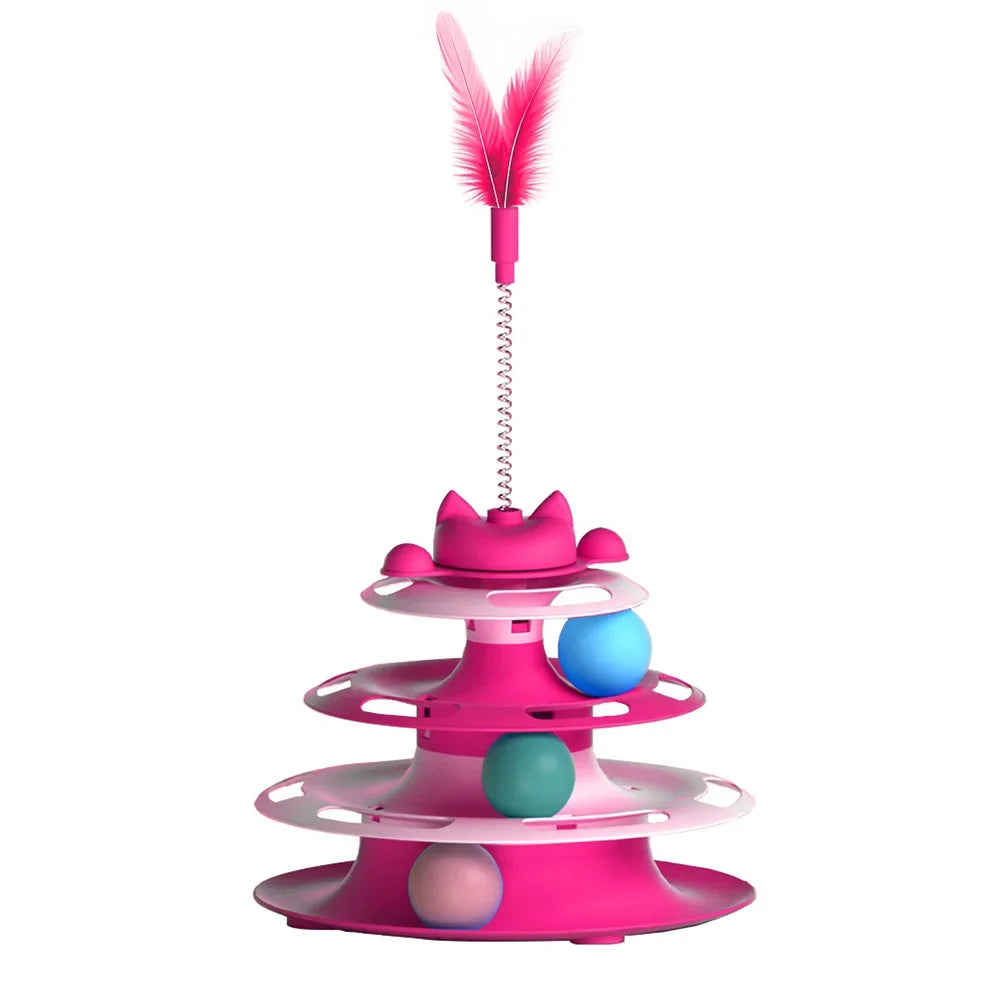Cat Turntable Spinner & Teaser Ball Toy