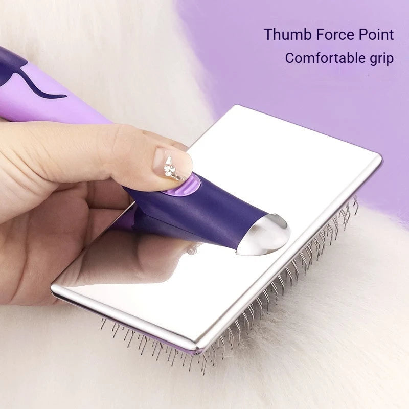Extended Needle Dematting Comb for Long-Haired Pets